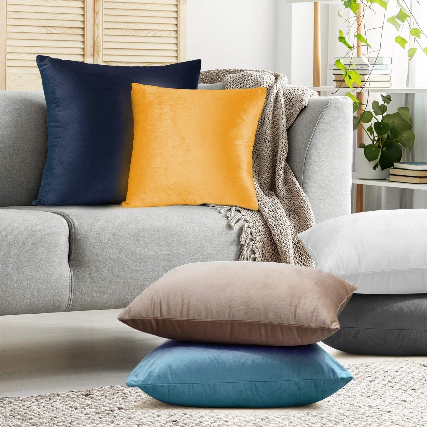 Plain Velvet Cushion 16″ x 16″ Orange