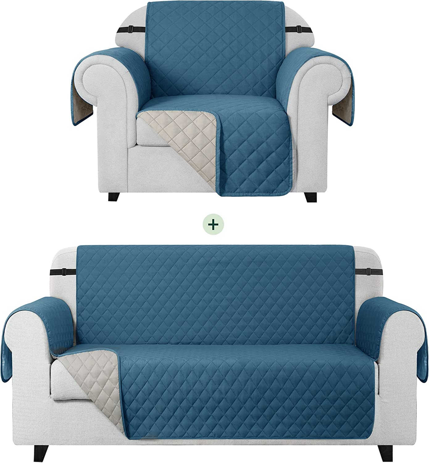 Waterproof Cotton Quillited Sofa Cover-Sofa Runners(Zinc)