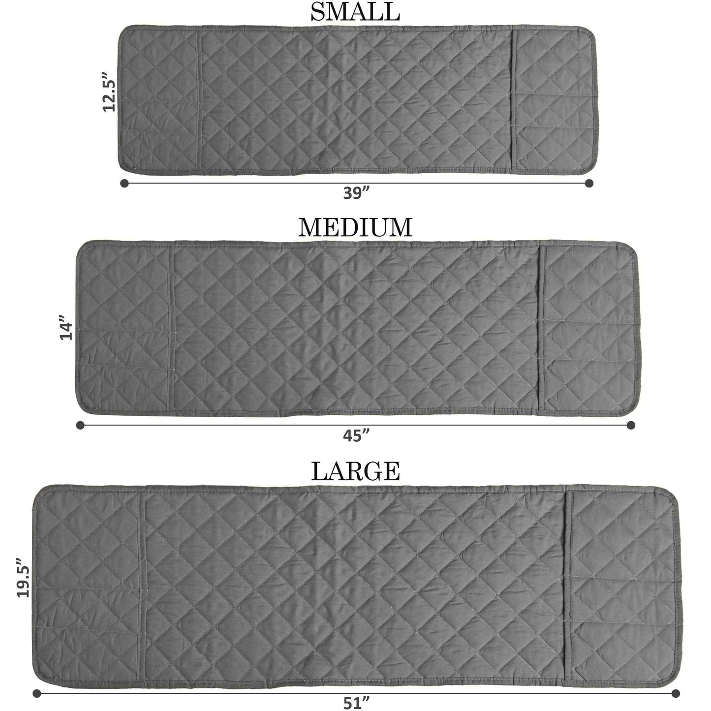 Dust-Proof Quilted Microwave Oven Cover With Side Pockets-Grey