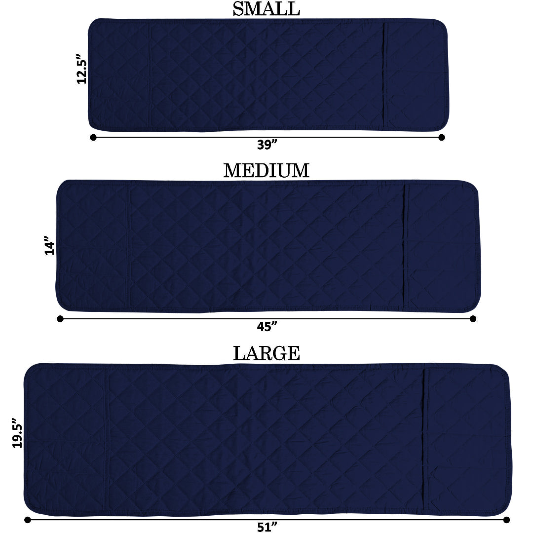 Dust-Proof Quilted Microwave Oven Cover With Side Pockets-Blue