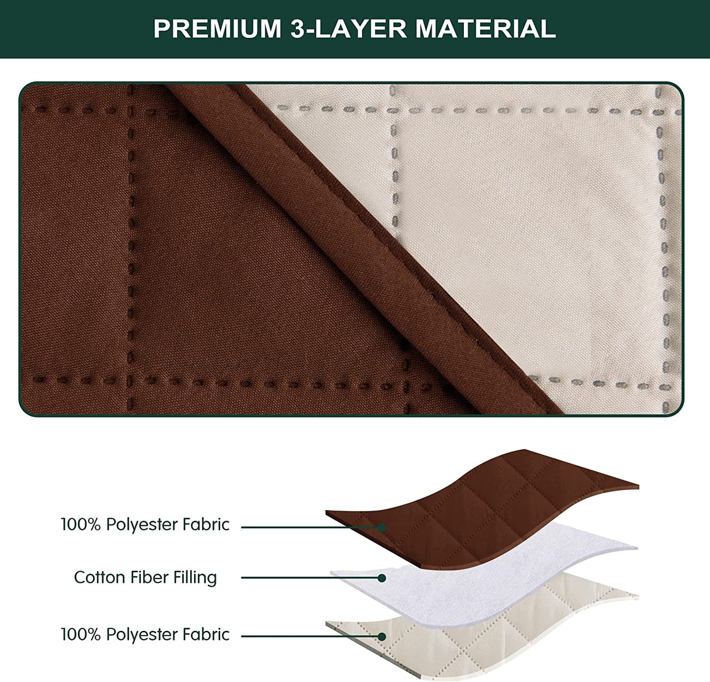 Quilted Cushion Cover Square Pattren 16"x16"Cofee