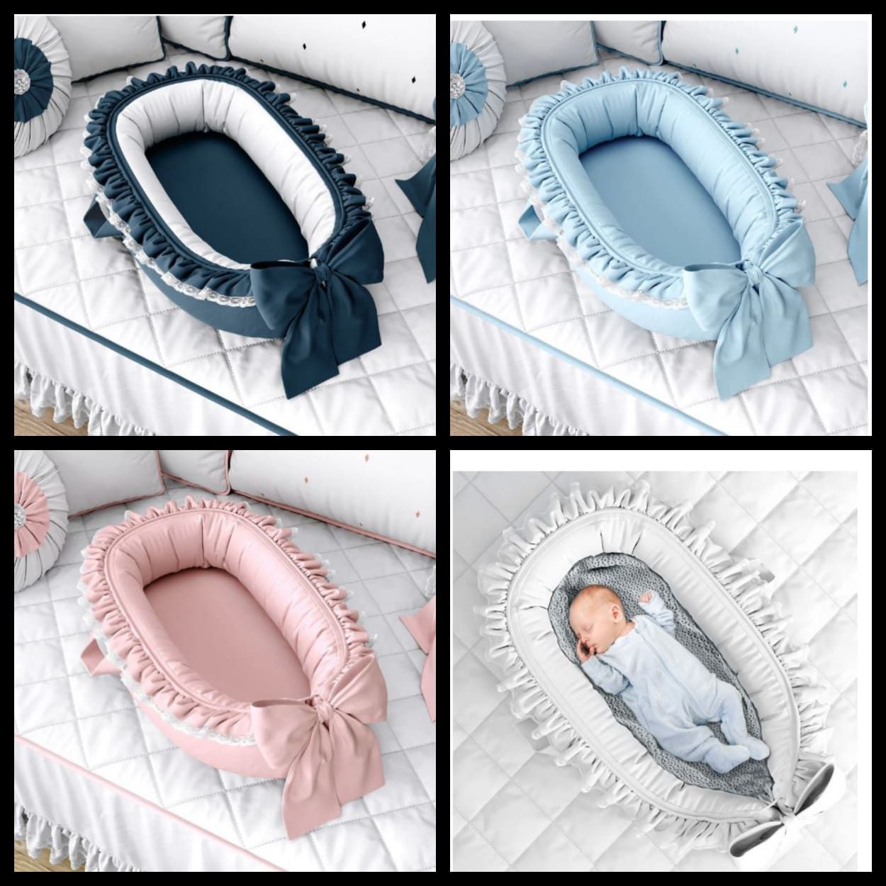 Premium Quality _ Comfortable Baby Nest for New Born Baby - White