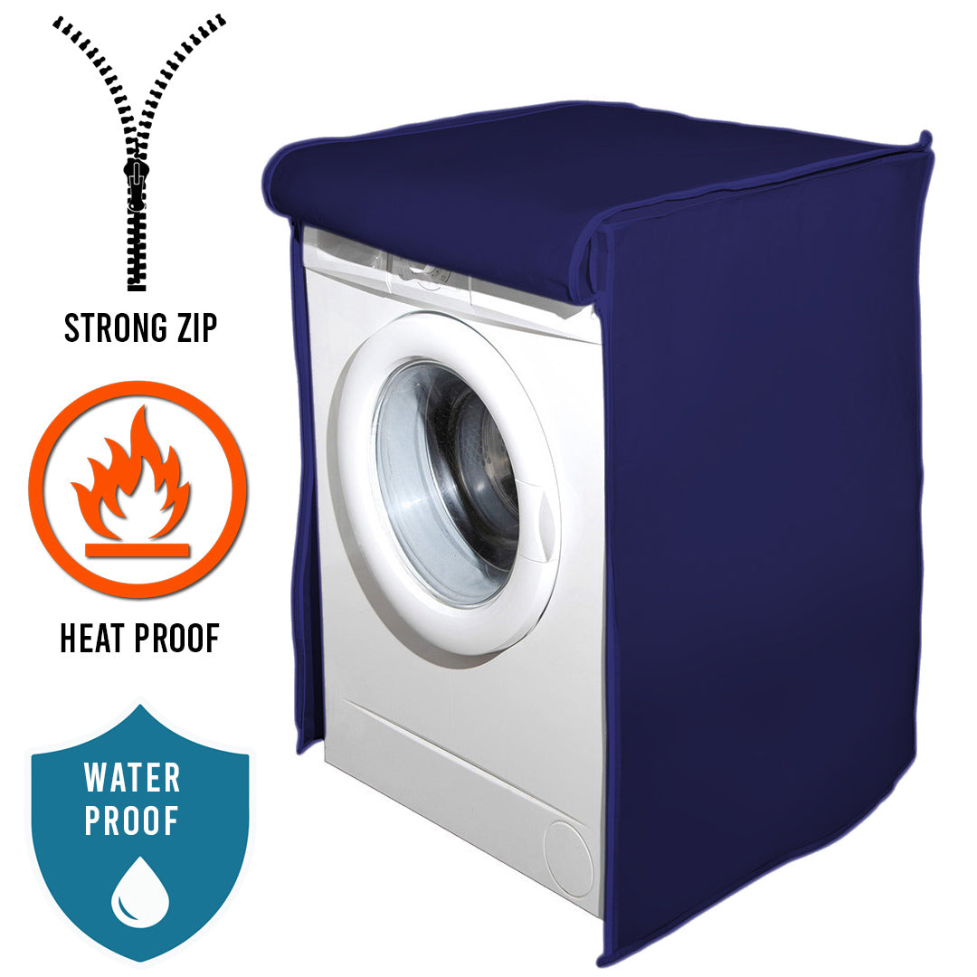 Blue Coloure Zip Open Close 100% Waterproof Front Loaded Washing Machine Cover (All Sizes Available)