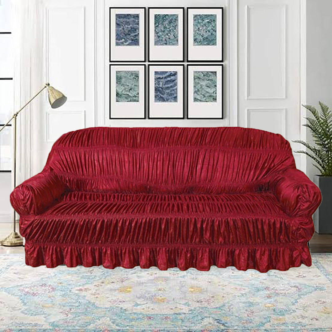 Twill Jersey Sofa Cover-Maroon