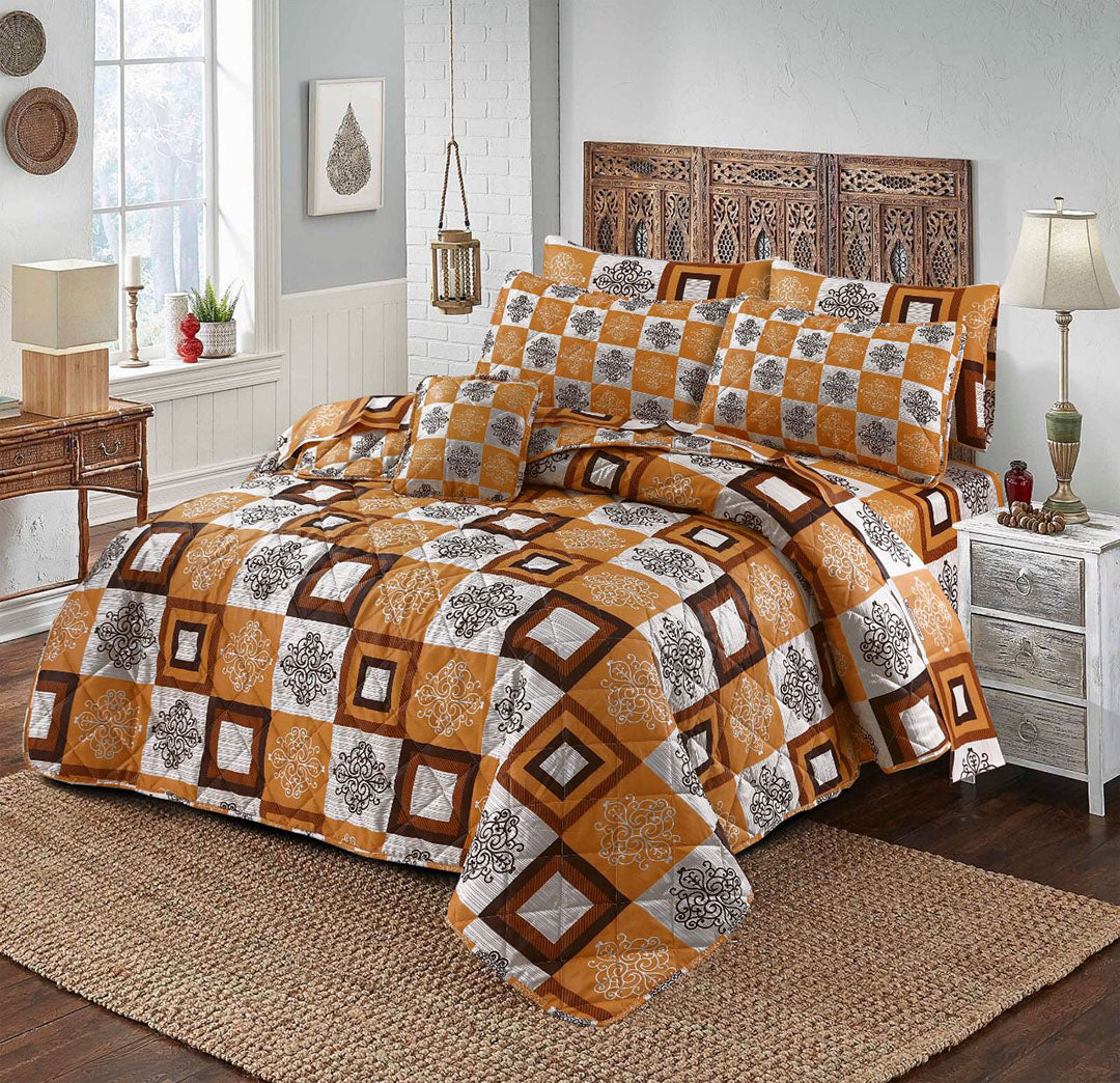 7 PCs Quilted Comforter Set - D-823