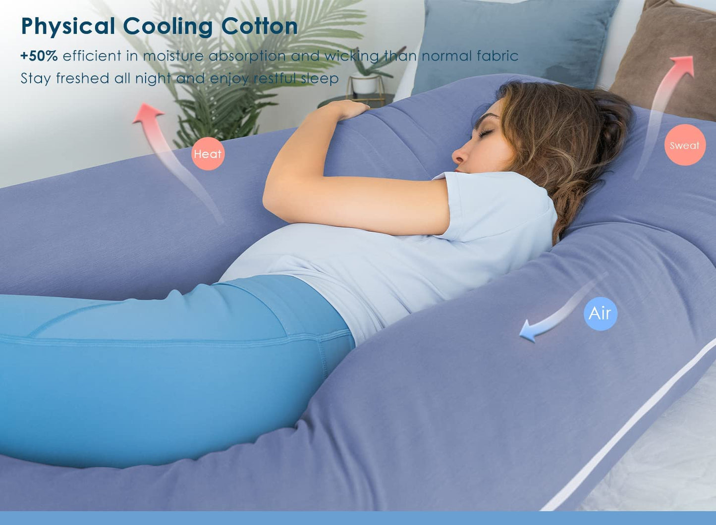 Pregnancy Support Pillow / Maternity Pillow / Sleeping Support Pillow Sky Blue