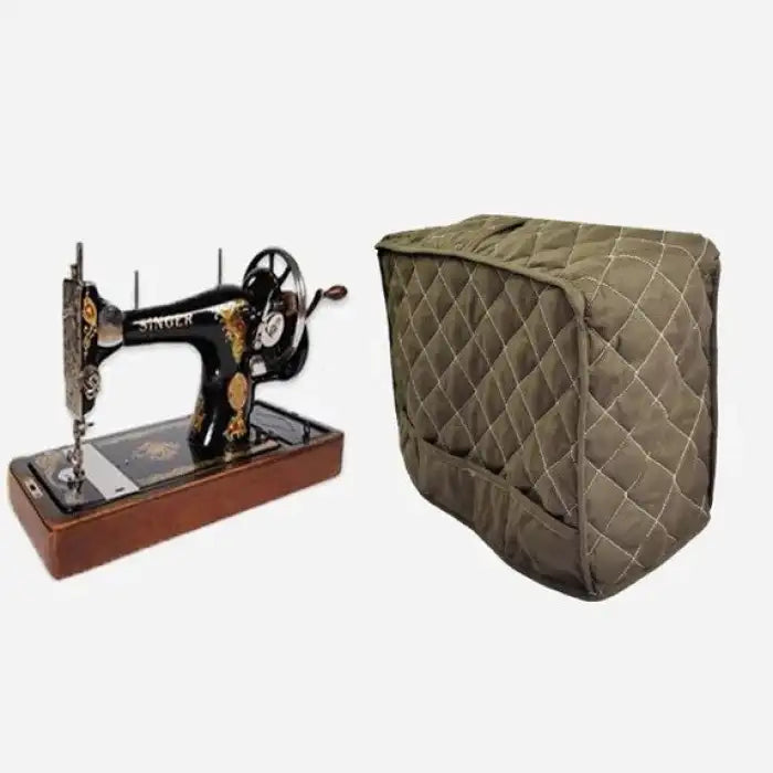 Dust Proof Sewing Machine Quilted Cover-brown