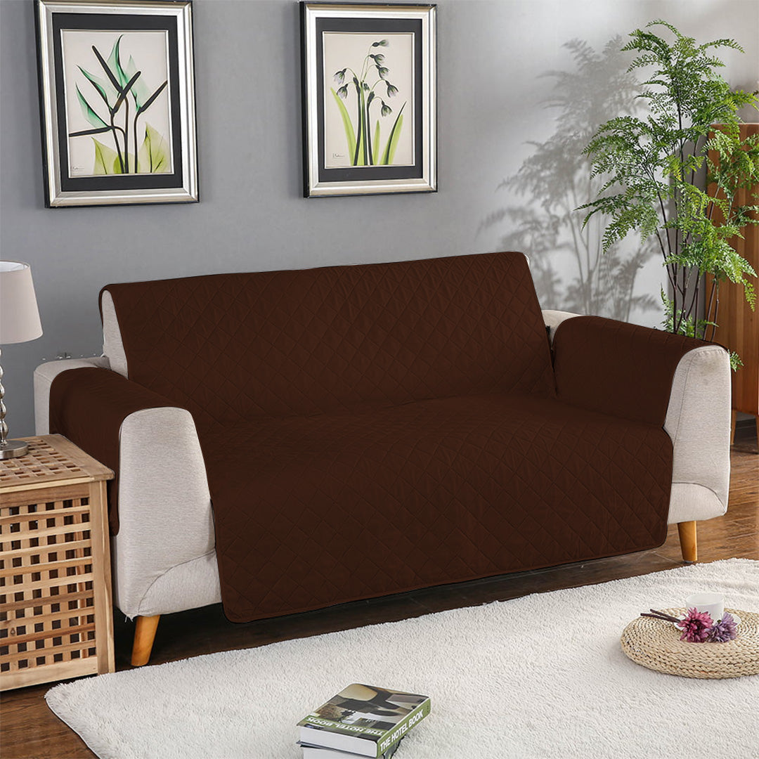 Cotton Quilted Sofa Cover – Dark Brown Color
