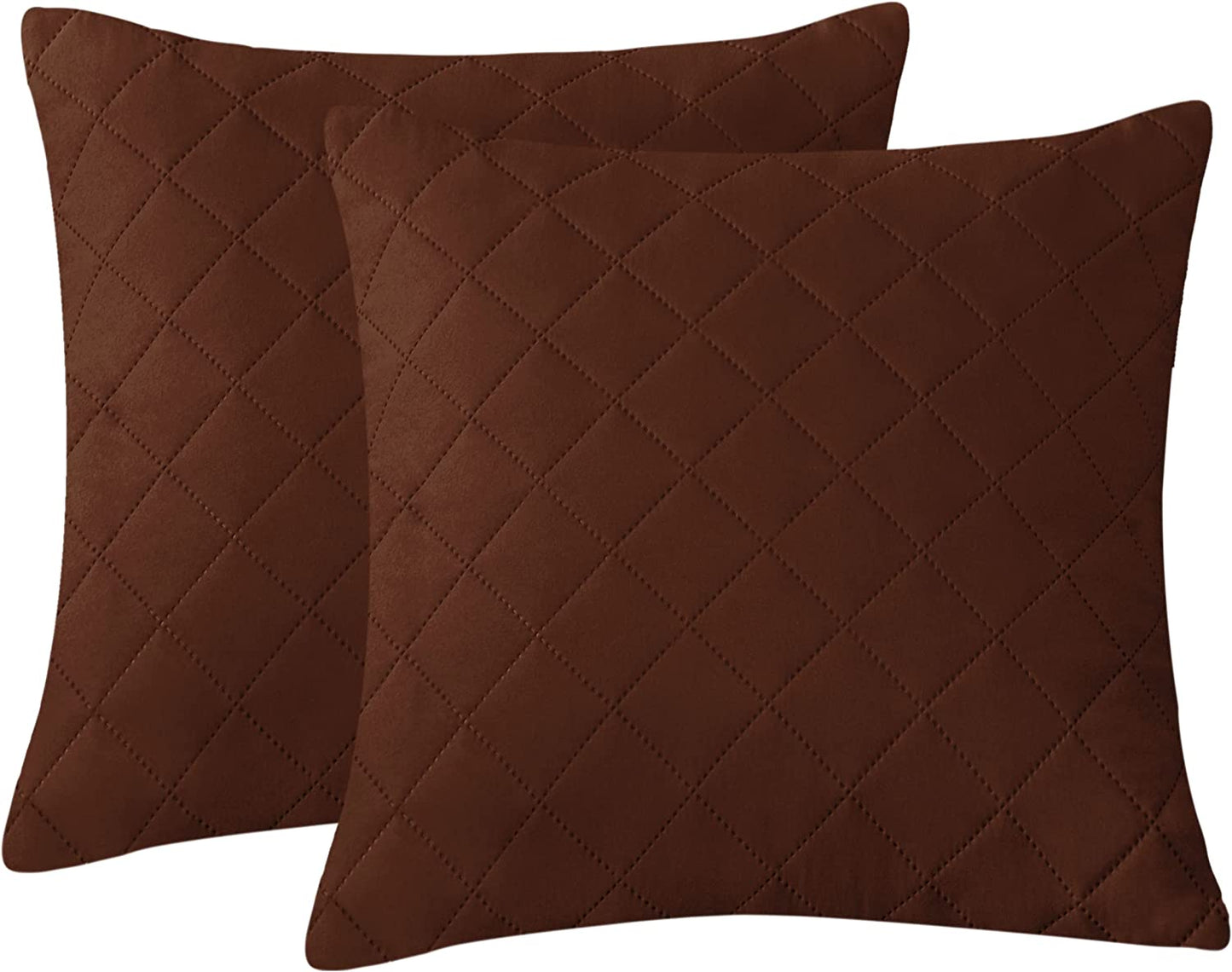 Quilted Cushion Cover Square Pattren 16"x16"Cofee