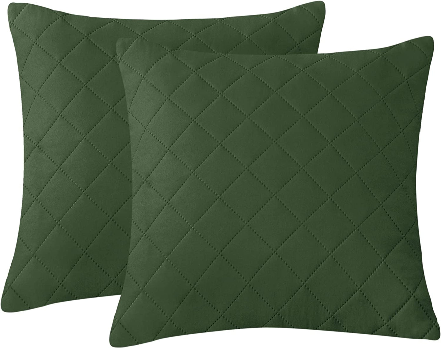 Quilted Cushion Cover Square Pattren 16"x16"Green