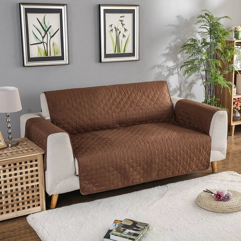 Cotton Quilted Sofa Cover – Copper Color