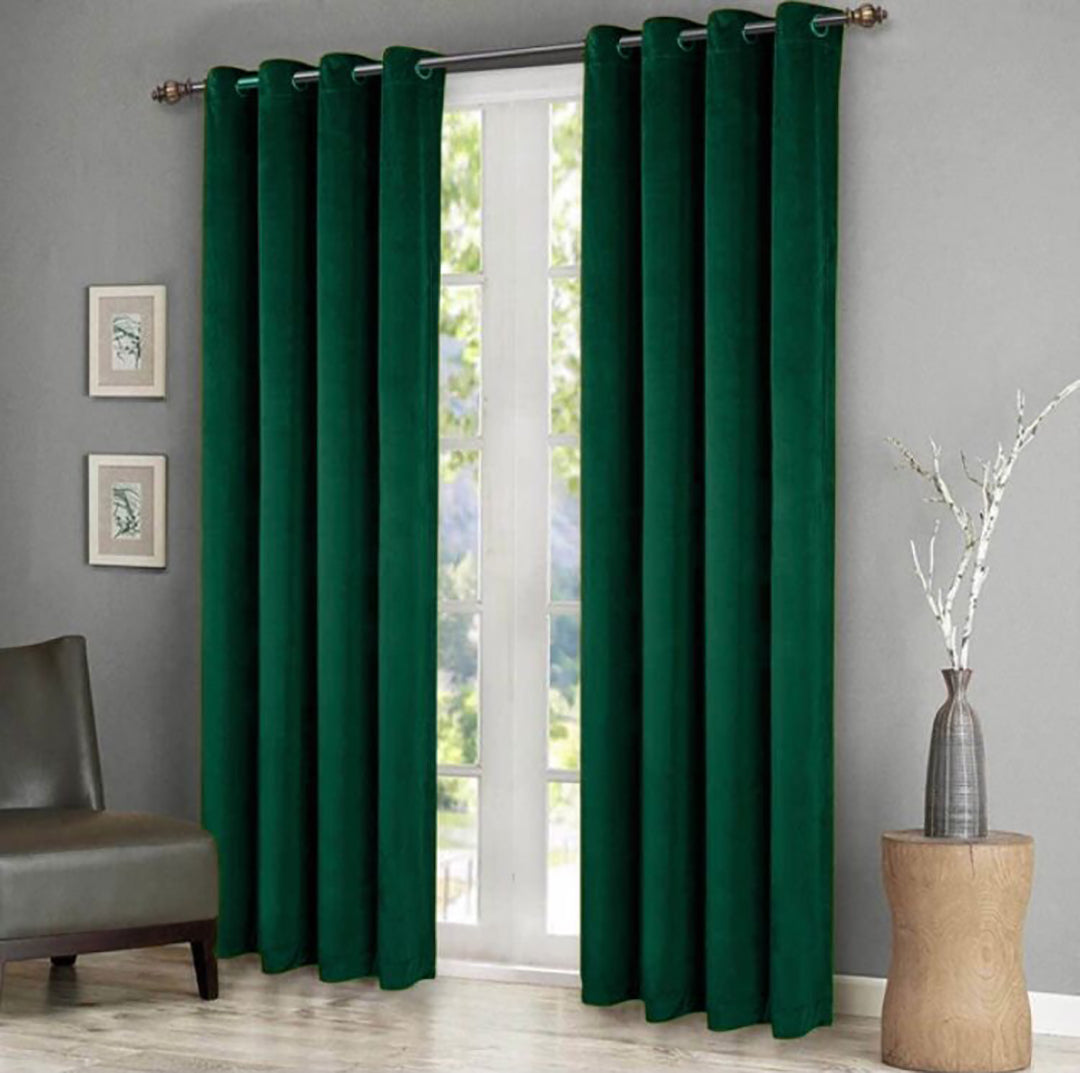 Premium Velvet Curtain-Green