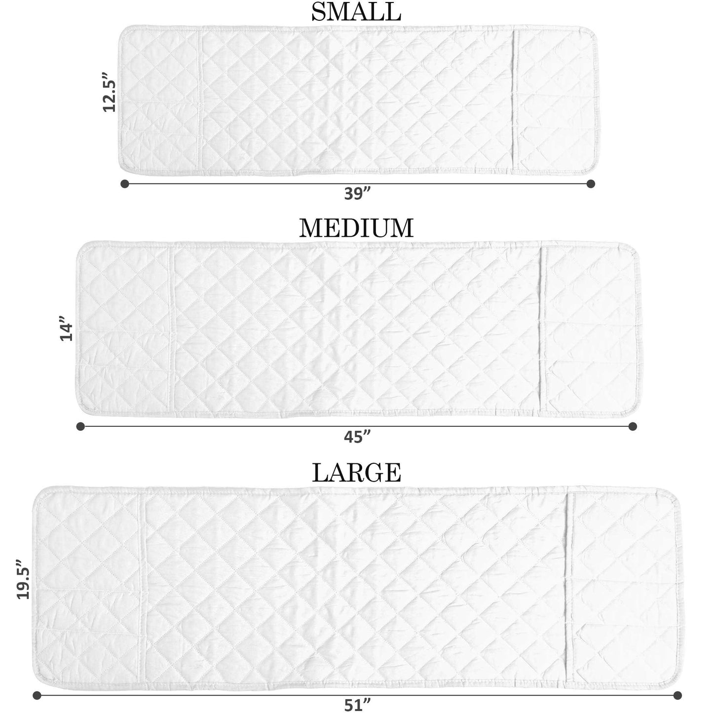 Dust-Proof Quilted Microwave Oven Cover With Side Pockets-White