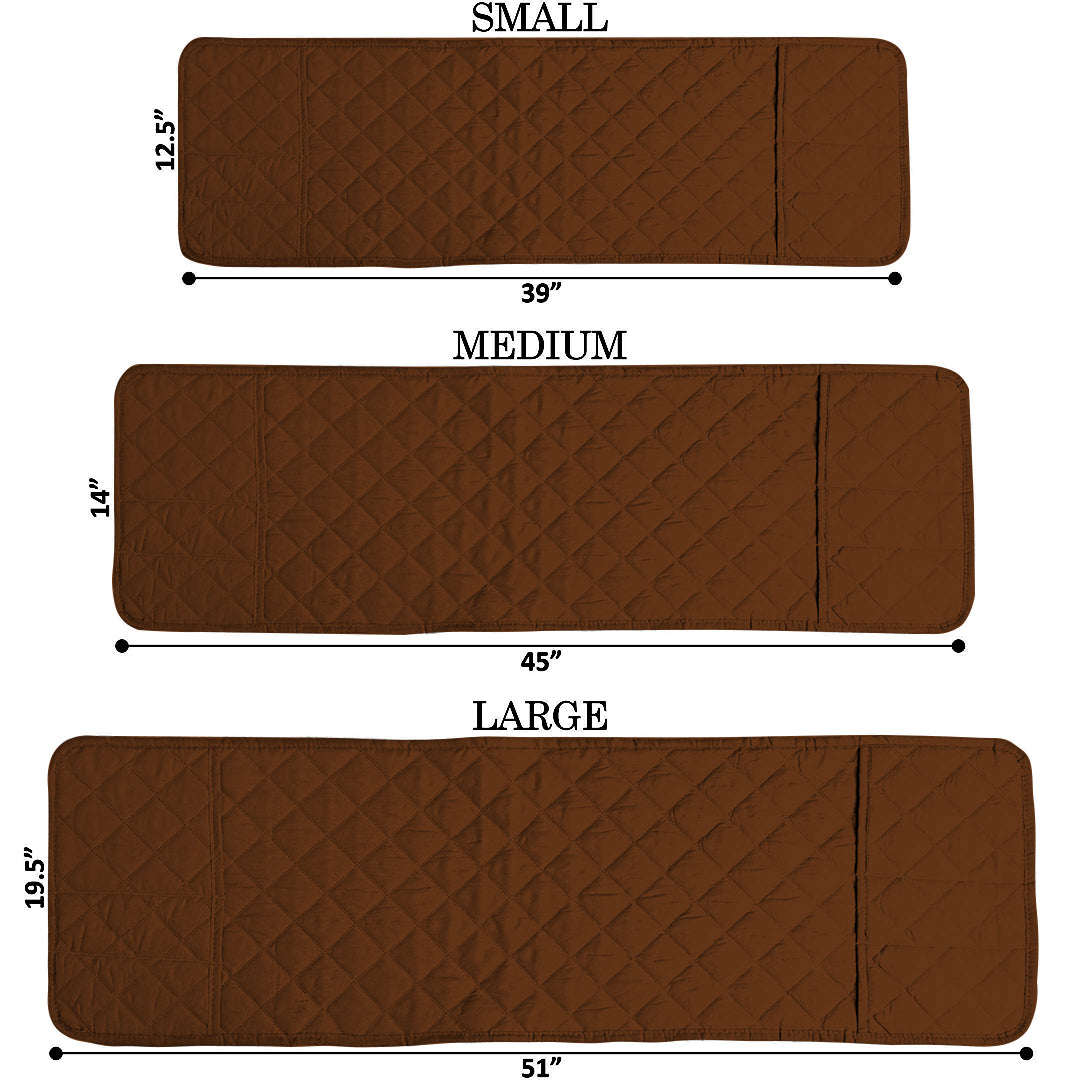 Dust-Proof Quilted Microwave Oven Cover With Side Pockets-Copper