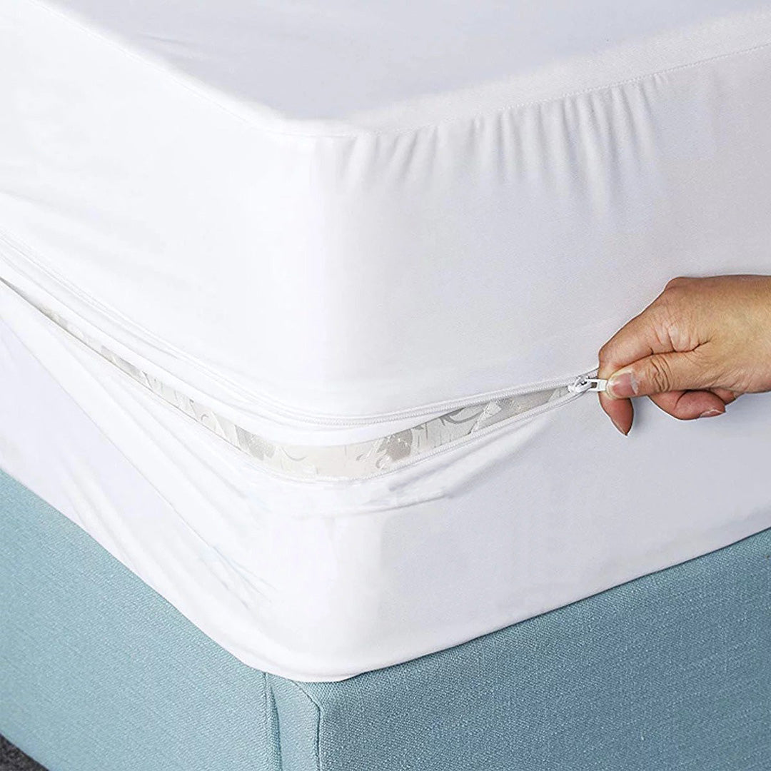 Premium Quality Terry Cotton 100% Waterproof Fitted Mattress Protector In White Color