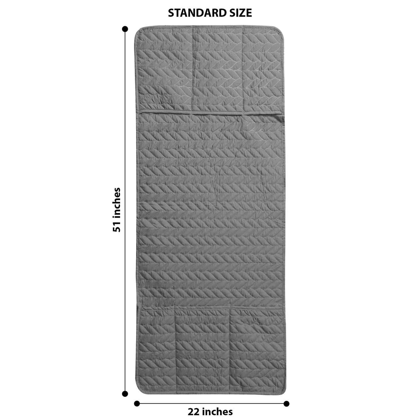 Dustproof Quilted Refrigerator Cover With Side Pockets-Grey