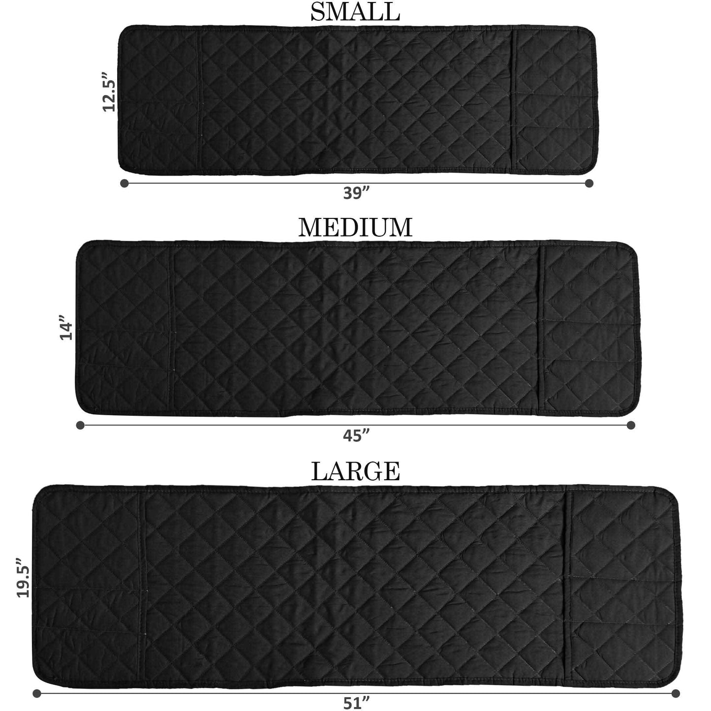 Dust-Proof Quilted Microwave Oven Cover With Side Pockets-Black