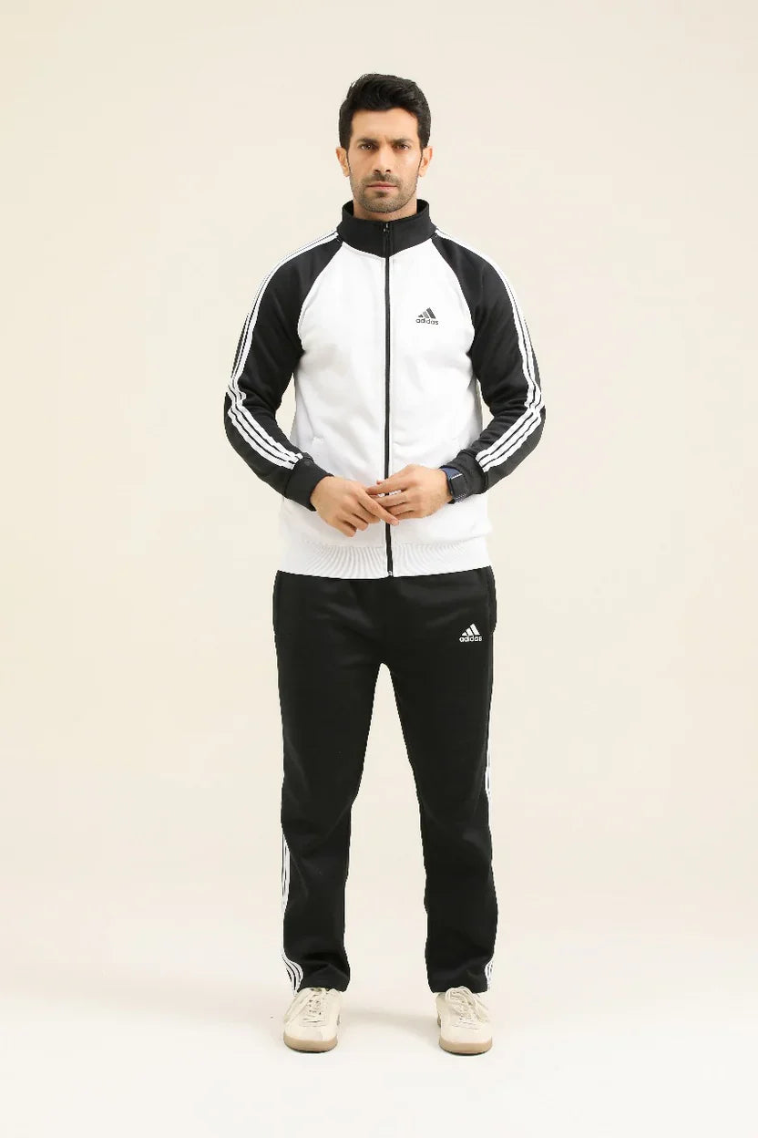 Adi Premium Tracksuit-White Black