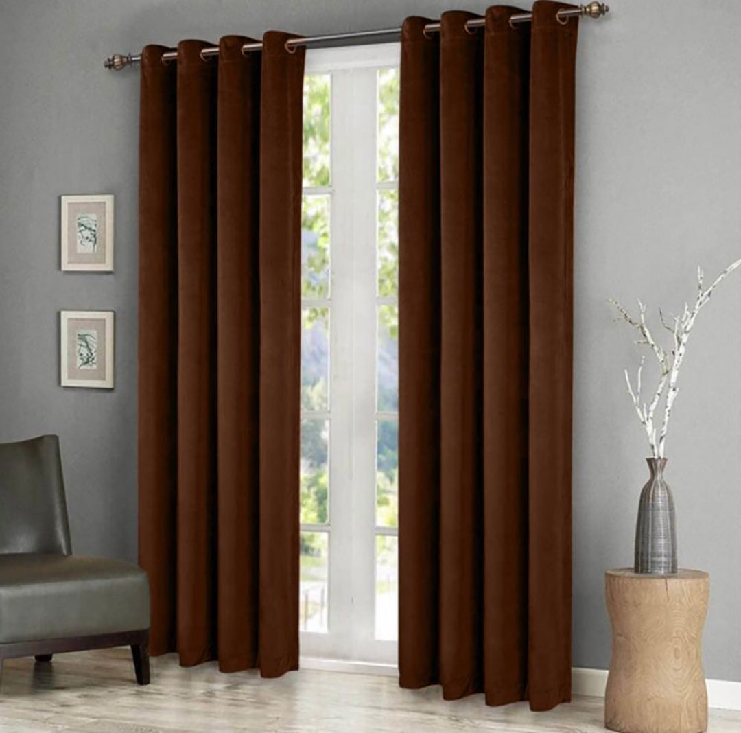 Premium Velvet Curtain-Brown