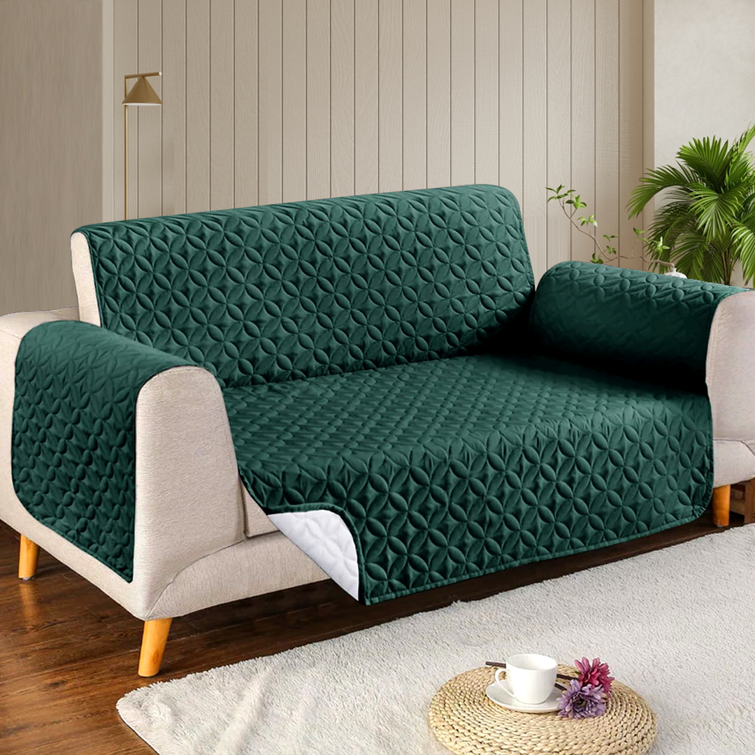 Ultrasonic Quilted Sofa Cover – Green