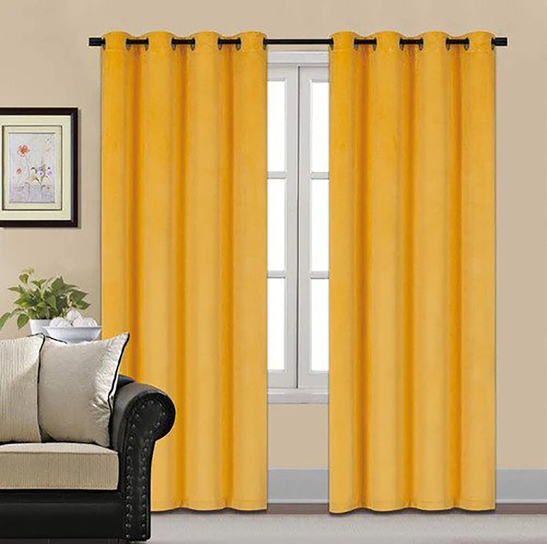 Premium Velvet Curtain-Yellow