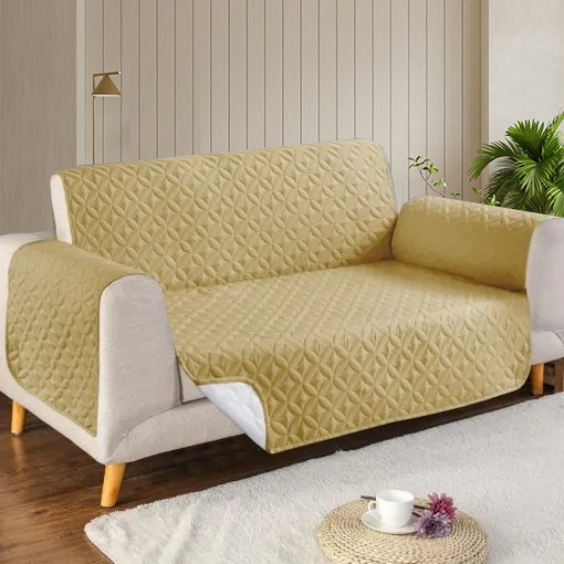 Ultrasonic Quilted Sofa Cover – Beige Skin