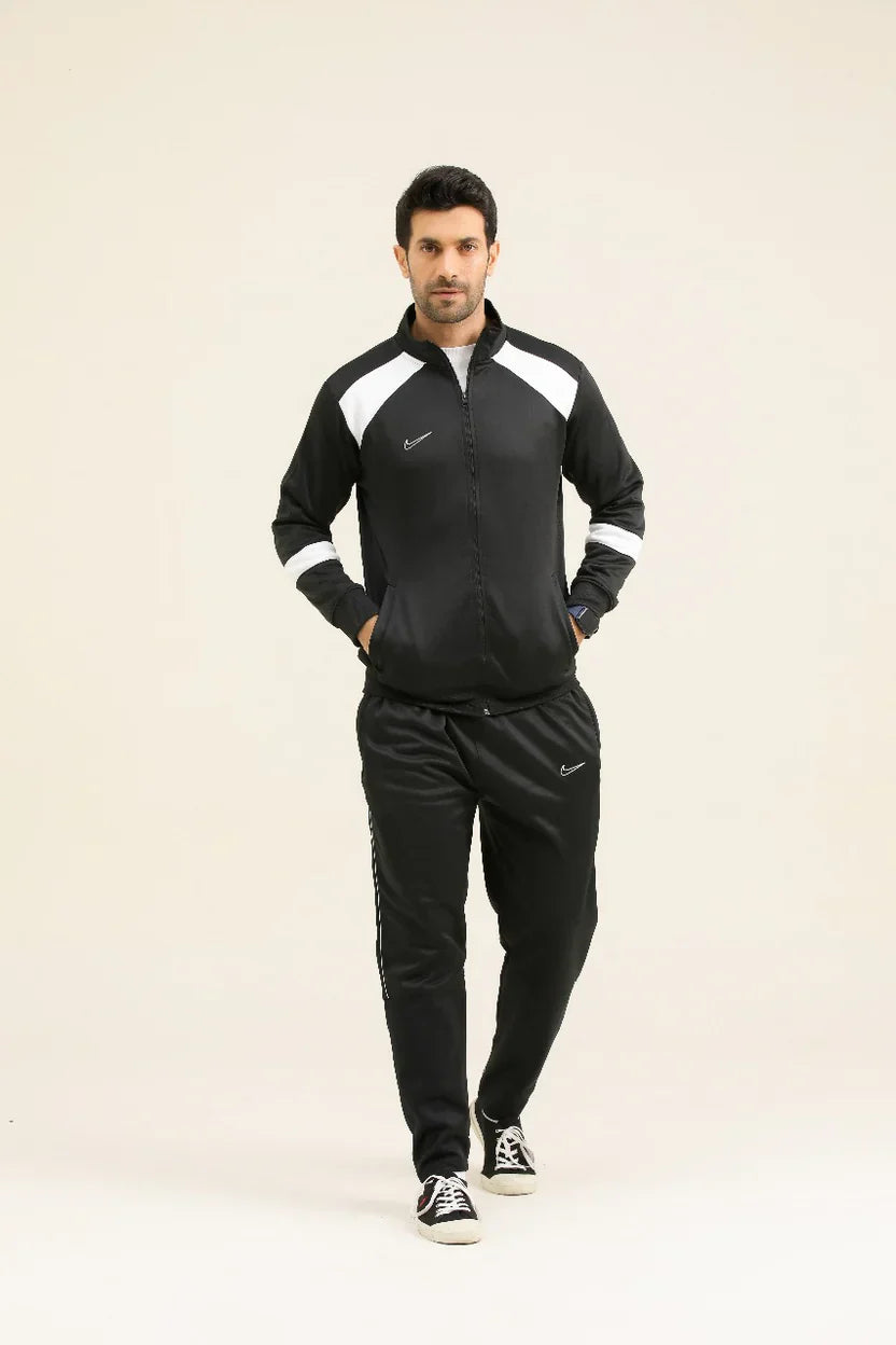 Nik Premium Tracksuit-Black White-N