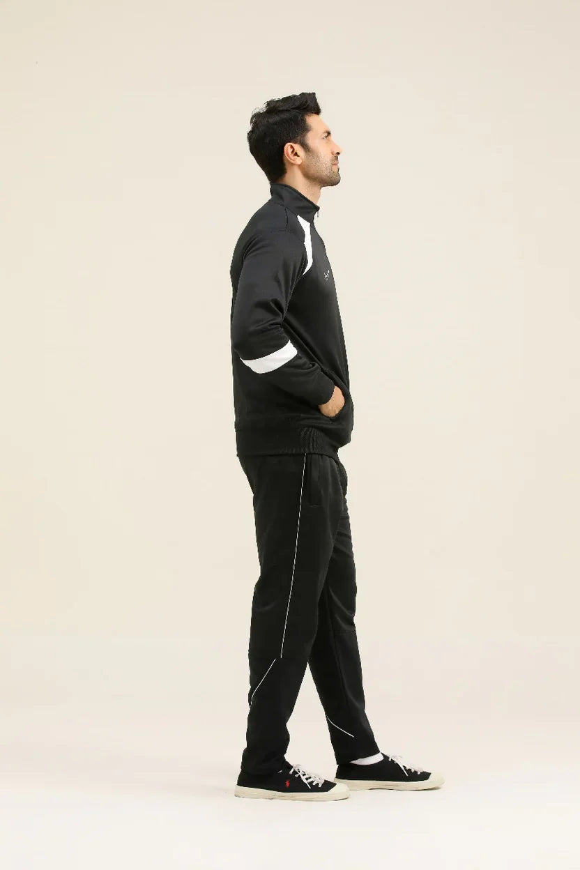 Nik Premium Tracksuit-Black White-N