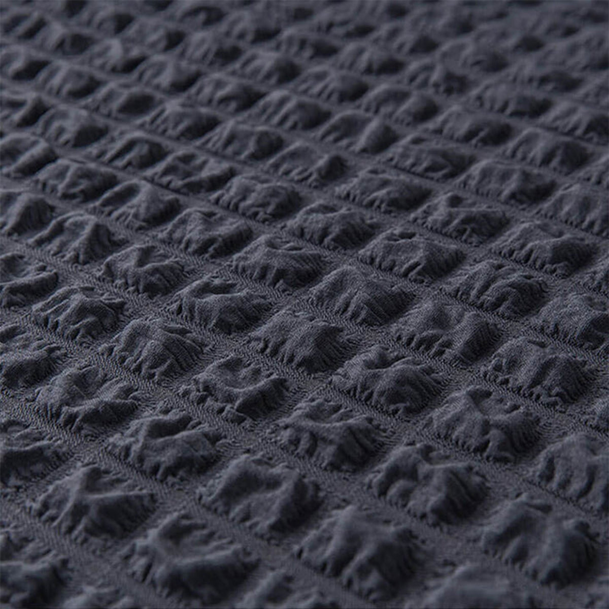 Ruffled Seersucker Sofa Cover (Bubble Fabric) Dark Grey