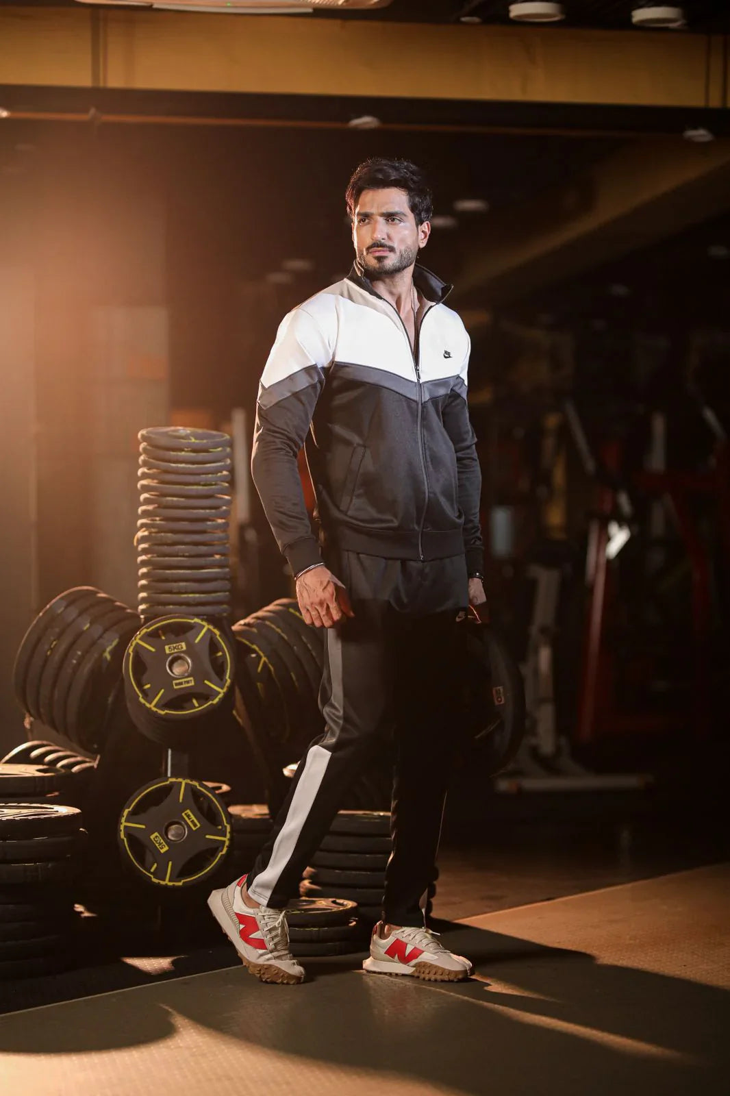 Nik Premium Tracksuit-Tricolor white