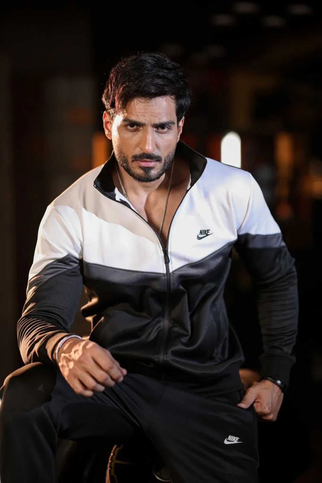 Nik Premium Tracksuit-Tricolor white