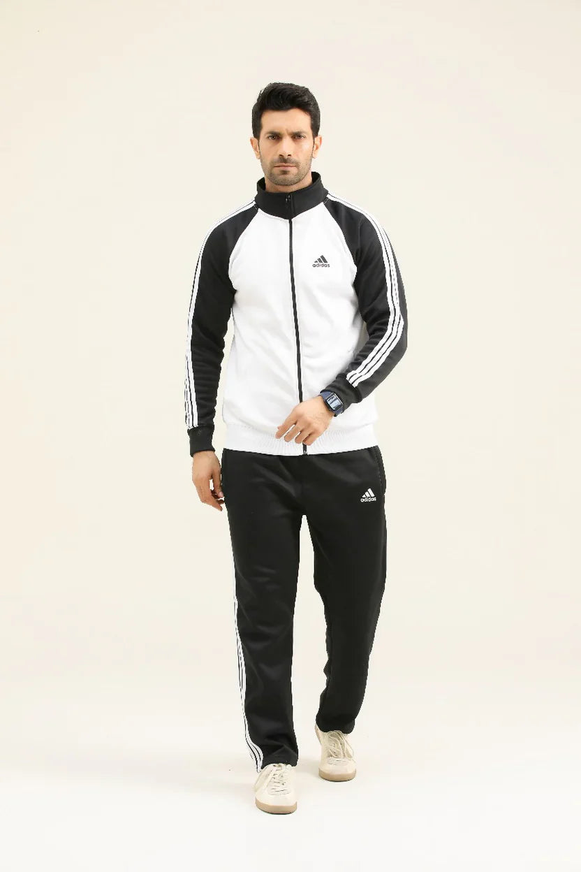 Adi Premium Tracksuit-White Black