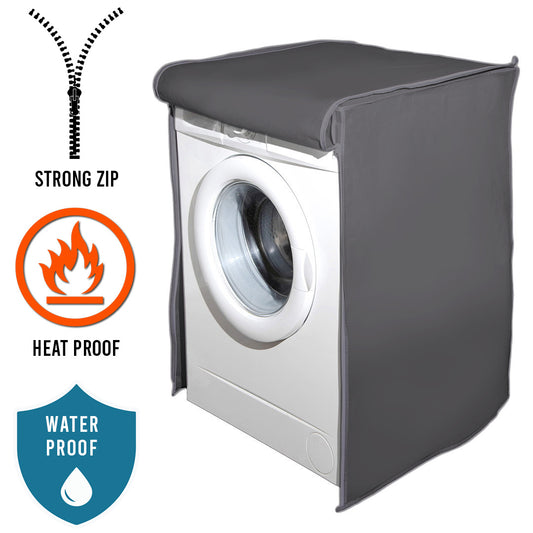 Grey Coloure Zip Open Close 100% Waterproof Front Loaded Washing Machine Cover (All Sizes Available)