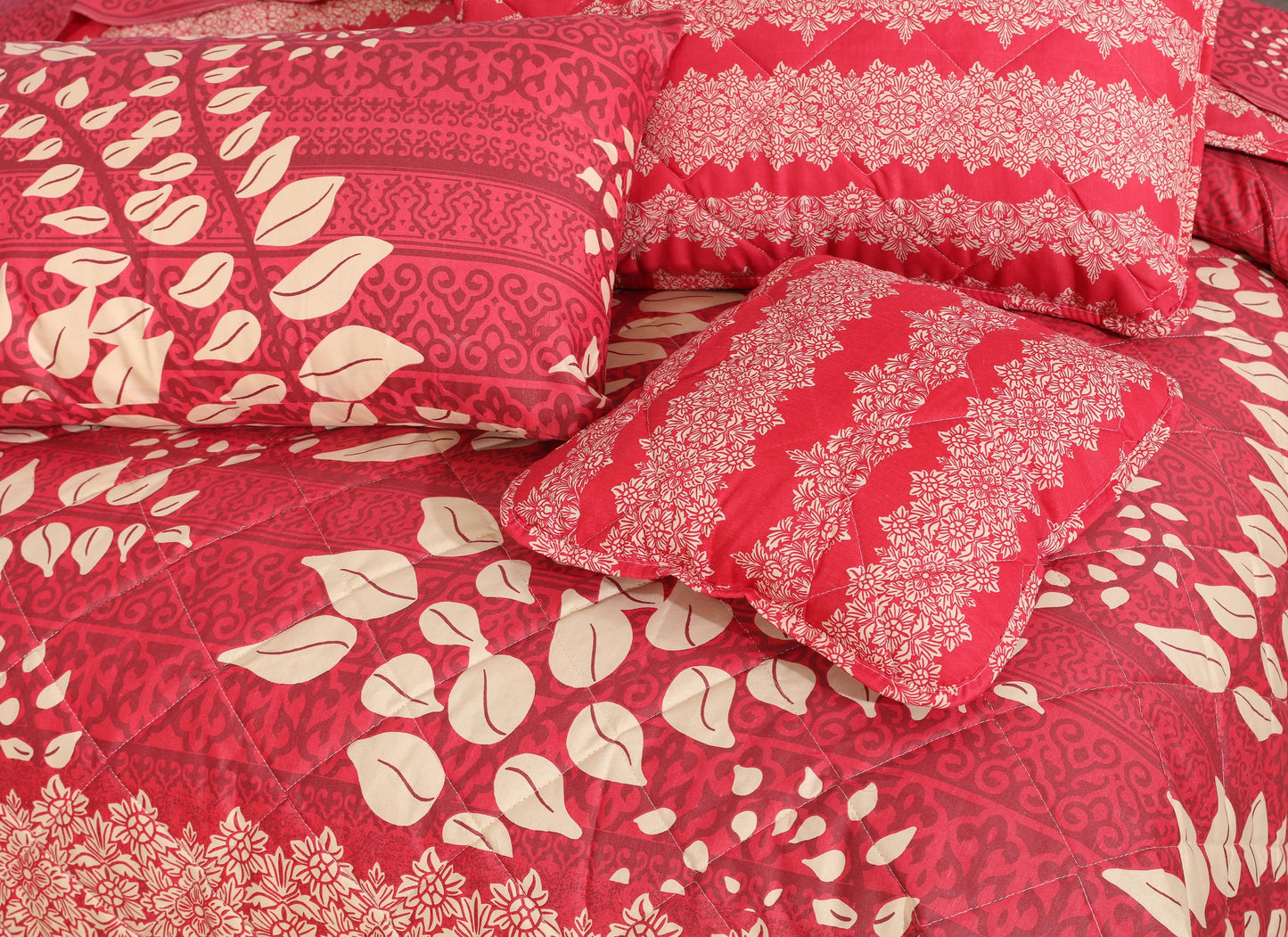 7 PCs Quilted Comforter Set - D-829