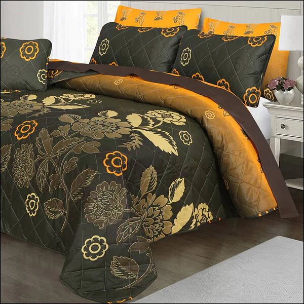 7 PCs Quilted Comforter Set - D-830