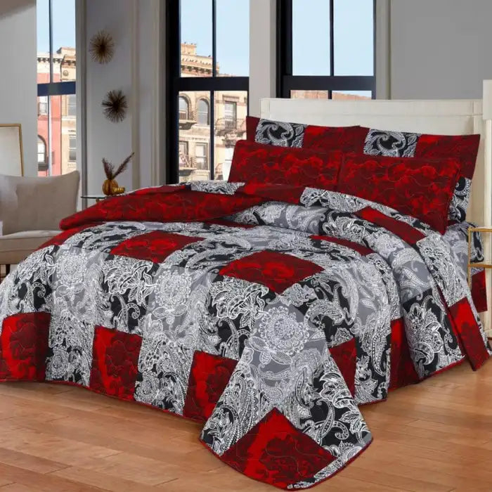 7 Pcs Quilted Comforter Set - Calculus