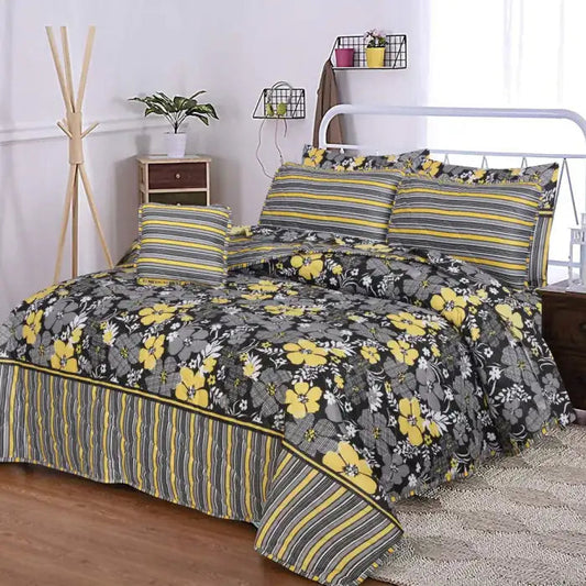 7 Pcs Quilted Comforter Set - Flora