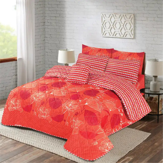 7 Pcs Quilted Comforter Set - Ochre